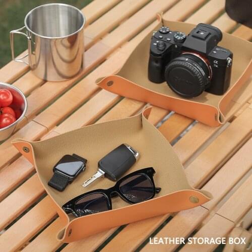 PU Desktop Storage Box Key Hall Tray Cosmetics Jewelry Lipstick Organizer Home Decoration Dice Tray Storage Sundries Box Bins