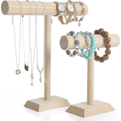 Solid Wood Jewelry Rack Necklace Bracelet Key Chain Storage Rack Hair Ring Bracelet Car Hanging Display Rack Log Bracelet Rack