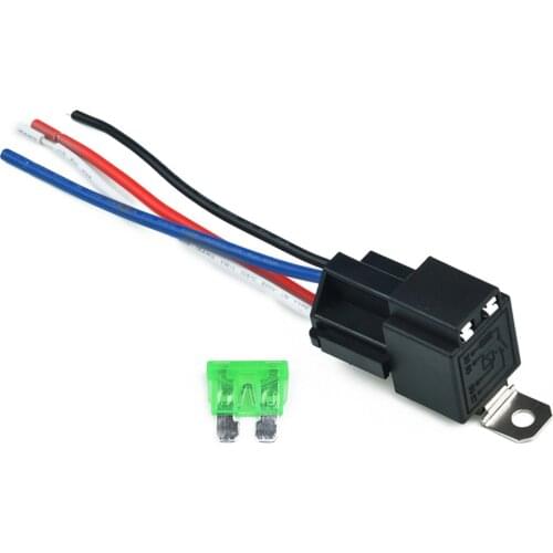 1/5/10PCS DC 12V Relay 4 Pin With Socket Base / Wires / Fuse 30A 18AWG Car Automoive Relay Auto Replacement Parts
