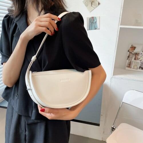 Popular Luxury Shoulder Bags Female 2021 Trend Solid Color Saddle Bag Women Simplicity Crossbody Bags Fashion Sense Lady Bags