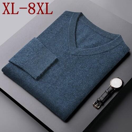 Size 8XL 7XL 6XL 2021 New Winter Thick 100% Wool Sweater Men Business High Quality Mens Pullover Sweaters Keep Warm pull homme