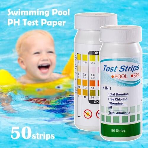 4-in-1 Swimming Pool Ph Test Paper Residual Chlorine Ph Value Alkalinity Hardness Test Strip Ph Tester Pool Cleaner Accessories