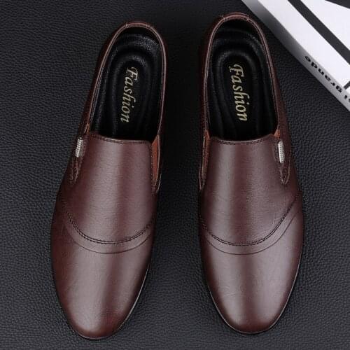 Mens Shoes Genuine Leather Casual Shoes Men Comfortable Low-top Flats Mens Loafers British Dress Oxfords Office Formal Shoes