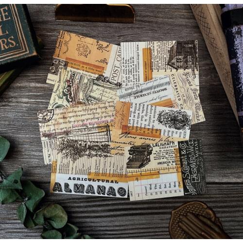 Retro Square Collage Background Stickers Scrapbooking Decorative Journal Planner Sticker DIY Craft Photo Albums Card Make