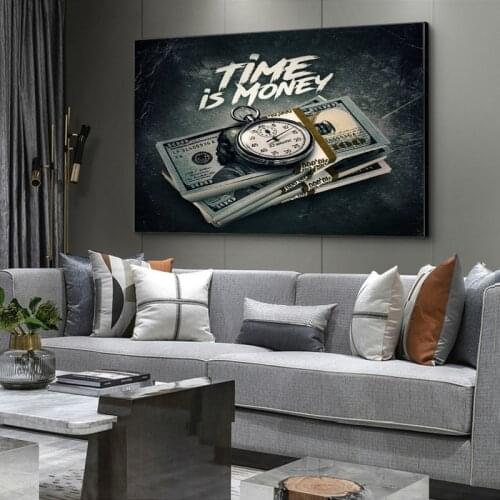 Vintage Time Is Money Canvas Paintings Posters and Prints Nordic Wall Art Picture For Living Room Home Decoration Cuadros