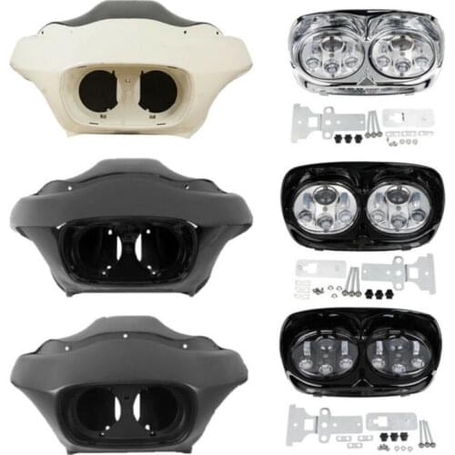 Motorcycle Inner & Outer Fairing 5.75'' Dual LED Headlight For Harley Road Glide FLTR 1998-2013