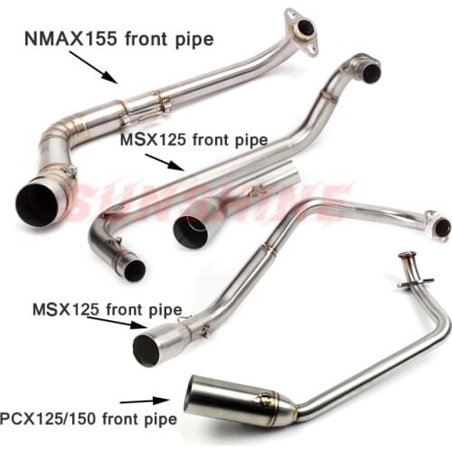 Motorcross Exhaust Motorcycle Front Pipe Muffler Modified Slip on Full Systems For HONDA PCX 125 PCX150 YAMAHA NMAX 155 MSX125