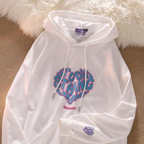 Womens Sweatshirt Oversized Hoodie tops vintage korean fashion Heart Letter Kawaii Grunge harajuku Female coat winter clothes