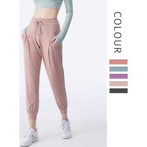 Lulubanana Womens Drawstring High waist Soft Casual Sports Jogger Workout Yoga Active Pant with Pocket