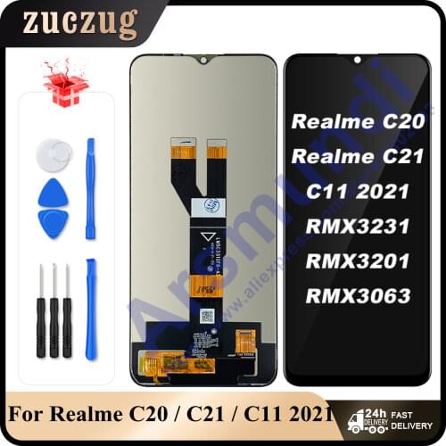 Original 6.5" For OPPO Realme C21 RMX3201 LCD Display Touch Screen Digitizer Assembly For Realme C20 C21
