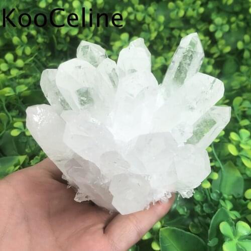1pc Natural Crystals Clear Quartz Cluster Freeform Energy Reiki Stones Room Home Office Aquarium Decoration Accessories Gemstone