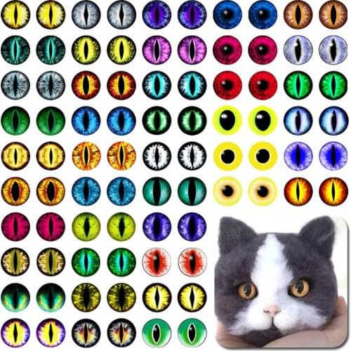 100Pcs Mixed with 8mm 10mm and 12mm Round In Paris Dragon Eyes Glass Cabochon Flatback Photo Cameo DIY Accessories