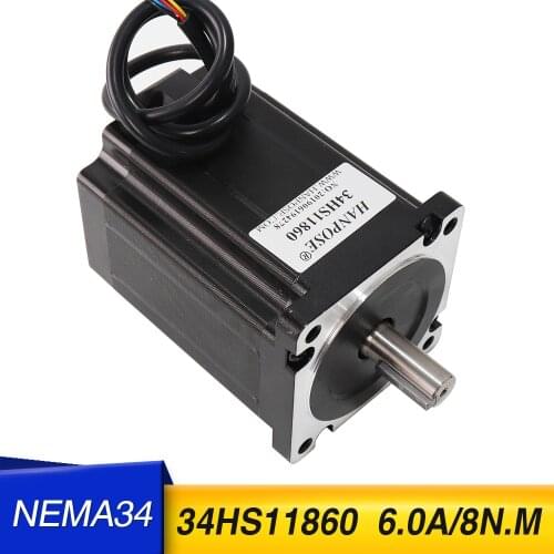 86 motor CNC stepper motor 86X118mm 2 phase high torque 8N.m 6A D14mm Nema34 stepping motor for CNC engraving machine