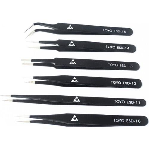 6pcs/set TOYO BGA Antistatic Tweezers ESD-10 to ESD-15 BGA Repair Tool