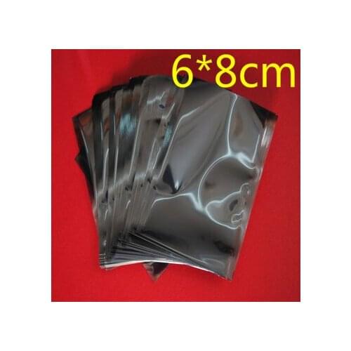 6*8cm Anti Static Shielding Plastic Storage Packaging Bags ESD Anti-Static Pack Bag Open Top Antistatic Package Bag