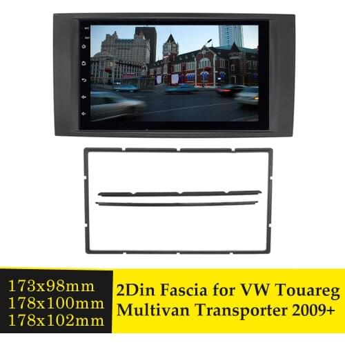Doube Din Car Fascia Radio Panel Kit for Volkswagen Touareg Transporter T5 Multivan 2009+ DVD Player Surrounded Trim Frame Bezel