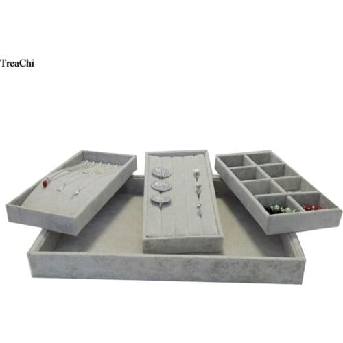 Velvet Jewelry Display Storage Box Ring Orgnizer Showcase Necklace Bracelet Pendant Beads Jewelry Organizer Tray Trinket Box