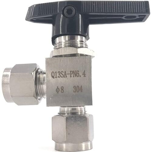 Free ship GOGO Ball valve 3 6 8 10 mm 1/8" 1/4" 3/8" hard tube stainless steel 304 2 way card set Right angle ball valve