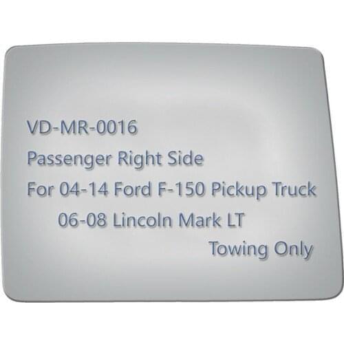 Side Mirror Glass for 2006 2007 2008 Lincoln LT Upper Towing Mirror Glass Pickup Truck Passenger Right Side