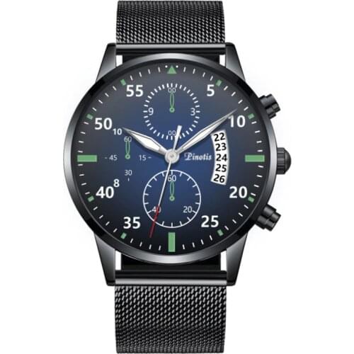 Men Watch Luxury Leisure Ultra-thin Calendar Quartz Watches Fashion Minimalist Stainless Steel Mesh Belt Clock relogio masculino