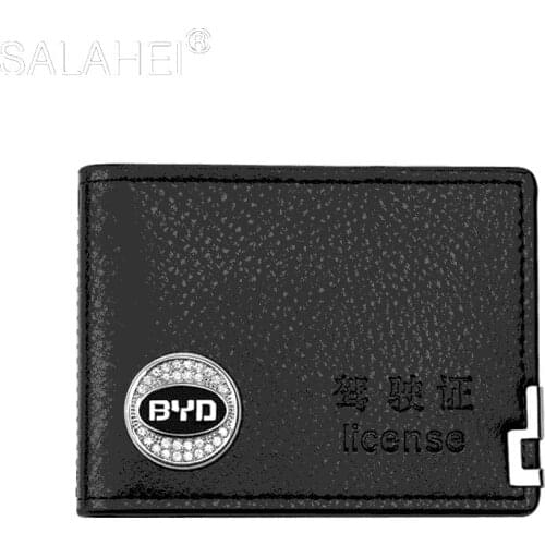Black/Brown Retro Style Auto Driver License Bag Leather Cover For Car Styling Driving Documents For BYD I3 S7 G3 F3 S6 F0 E5 B