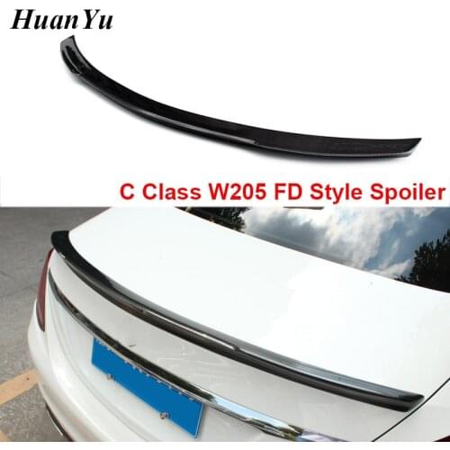 FD Style Carbon Fiber Spoiler for Mercedes-benz W205 2-Door coupe or 4-door sedan C Class Rear Trunk Duck Wings Lip 2015 UP