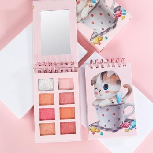 8 Colors Pocket Cat Animal Eyeshadow Palette Waterproof And Non-Smudge Creative Cartoon Eyeshadow Makeup