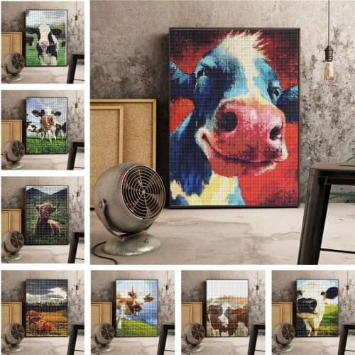 Cow 5D Full Round Diamond Painting Crafts Diamond Embroidery Picture full Rhinestone Wall Hanging Painting