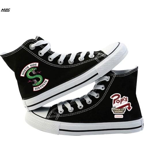 Classic Anime South Side Serpents Riverdale Shoes Southside Print High Canvas Shoes Cool Unisex Sneakers Shoe Riverdale Serpents