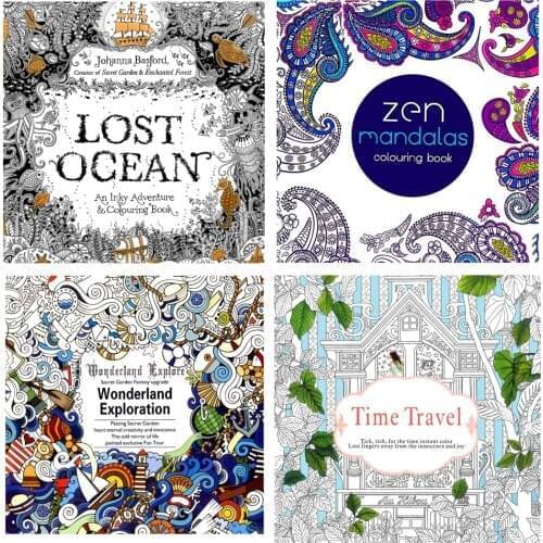 Time Travel Adult Version English Graffiti Coloring Book Kids Painting Books