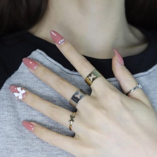 2 PCS Trendy Open Butterfly Rings for Women Men Lover Couple Rings Set Friendship Engagement Wedding 2021 Jewelry Finger Ring