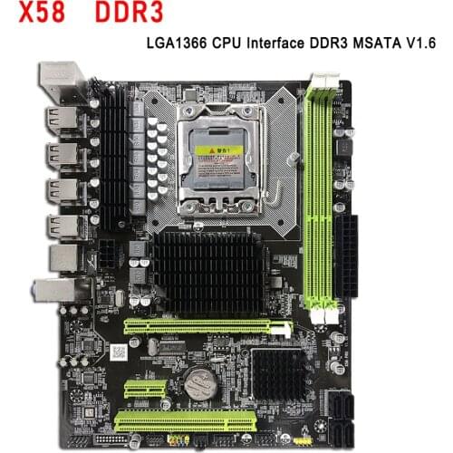 X58 LGA 1366 motherboard LGA1366 support REG ECC and Core i7 Series CPU DDR3 MSATA Mainboard hard disk X58 motherboard