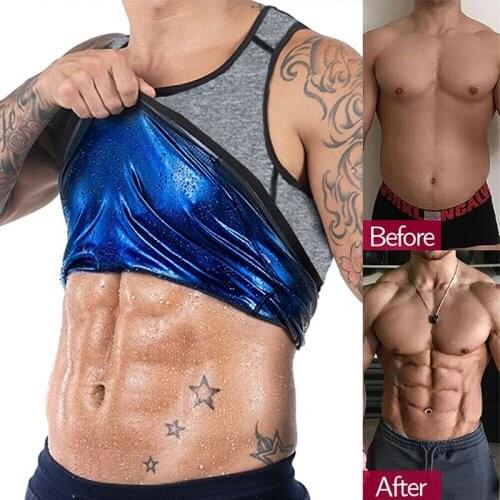 Sauna Vest for Men Sweat Waist Trainer Body Shaper Workout Shirt Gym Tank Top Exercise Sportswear Slimming Shapewear Corset Belt