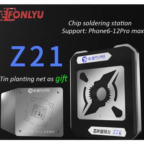 Mijing Z21 Universal CPU Reballing Stencil Platform For iPhone A8/A9/A10/A11/A12/A13/A14 IC Chip Planting Tin Template Fixture
