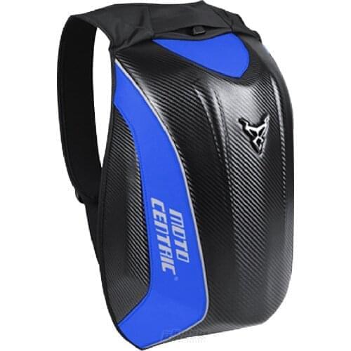Motorcycle Backpack Helmet Bag Carbon Fiber Waterproof Moto Touring Luggage Motorbike Motocross Riding Racing Shoulder Bag Blue