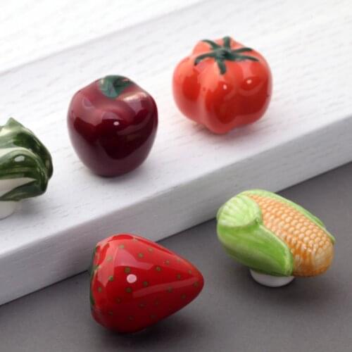 Cartoon Handle Fruit and Vegetable Handle Drawer Clothes and Shoes Cabinet Door Ceramic Handle Childrens European Pastoral