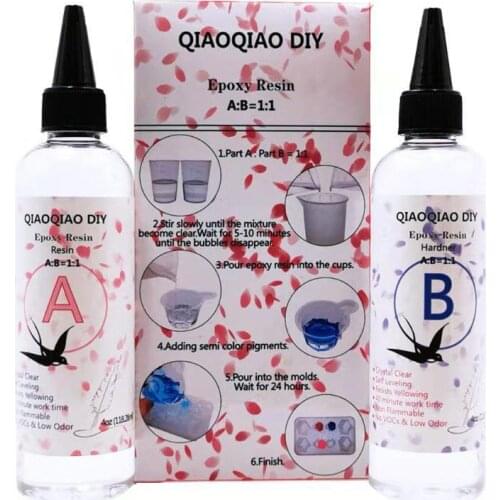 8 Ounce Quick Curing AB Resin 1:1 Kit Clear Hard Epoxy Resin Jewelry Making Tool T4MD