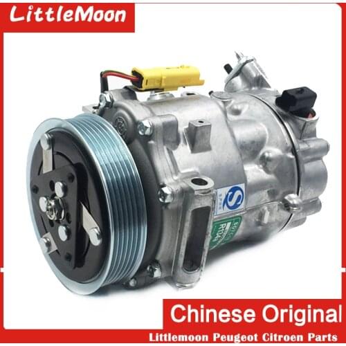 Littlemoon original brand new air conditioner AC compressor 648708 648709 9822826880 for Peugeot 206 307 308 408 508 C5 C4L