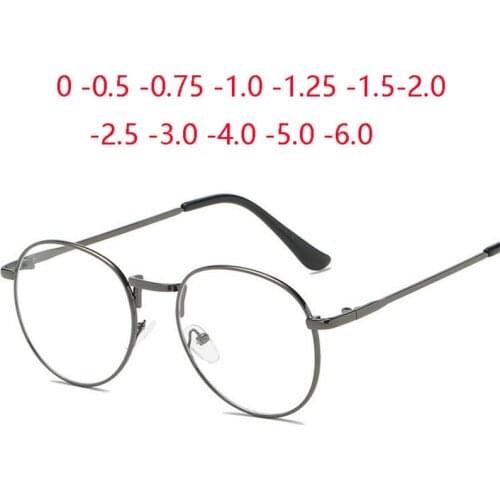 Women Men Vintage Oval Myopes Lunettes Finies Metal Nearsighted Lens shortsighted Spectacle Prescription 0 -0.5 -1.0 -1.5 To -6