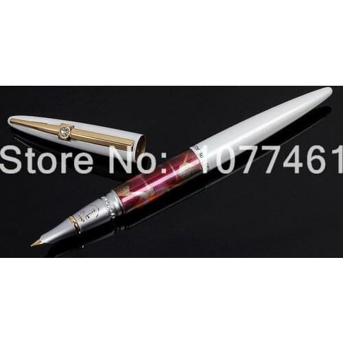 PICASSO 988A White Superfine Fountain Pen WORLD Peace Commemorative CRYSTAL WITH THE ORIGINAL BOX blue red yellow