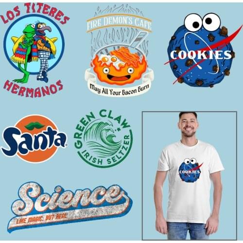 Meal egg bacon animals letter cookies Patches for Kids Clothing Jacket Stickers on Clothes Heat Transfer DIY Appliques