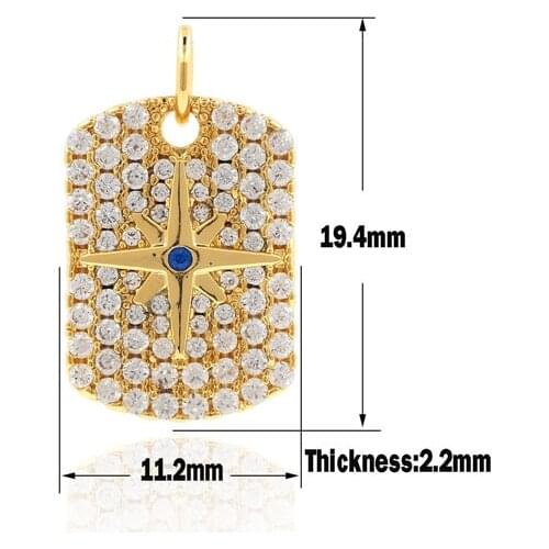 Micropavé Cubic Zirconia Star Pendant Square Moon Necklace Rectangular Moon Star Pendant DIY Jewelry Making Accessories