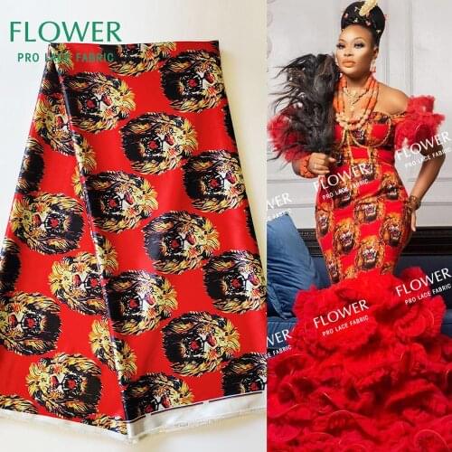 2020 Latest African Ankara Isiagu Prints Silk Lace Material For Indian Nigerian Traditional Wedding Gowns Wedding Chiffon Fabric