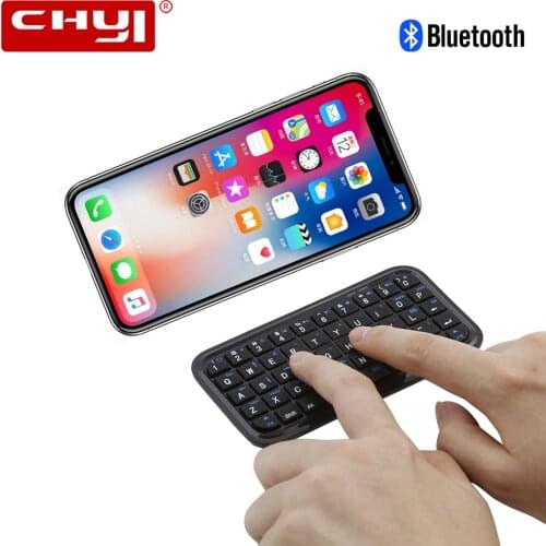 CHYI Ultra Thin Wireless Bluetooth Keyboards Portable Mini Computer Keyboard For Windows Android IOS PC Black BT Keypad