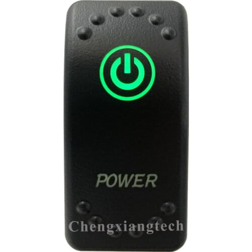 12V/24V Car Boat 3 Pins SPST ON/OFF Green & Blue Led Light Rocker Toggle Switch Power for Carling ARB Narva 4x4