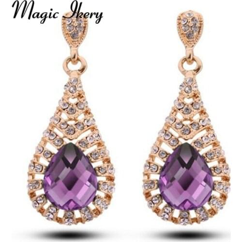 Magic Ikery Rose Gold Color Crystal Angel Water Dangle drop earrings jewelry earrings Fashion Jewelry for women MK280