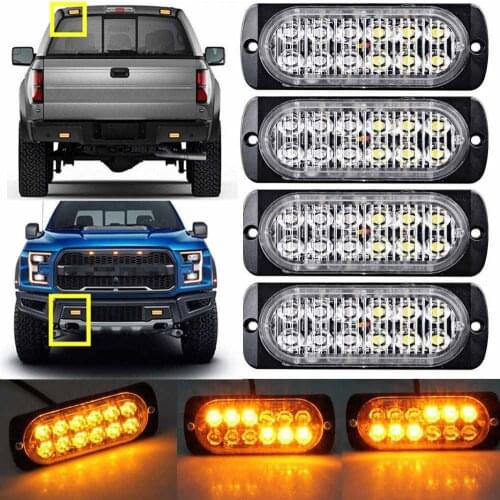 1Pc 36W 12LED Car Truck Strobe Flash Lamp Amber Emergency Hazard Warning Strobe 12-24V LED Light Bar Blue Red Lamp Warning Light