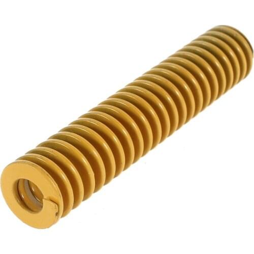1pcs 90mm Length 18mm Outside Diameter 9mm Inside Diameter Metal Tubular Section Mould Die Compression Spring Yellow