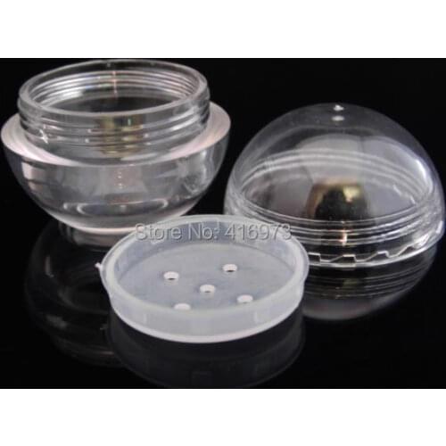 100pcs/lot ball shape 8ml loose powder container with sifter 8g spherical cream jar empty nail powder container