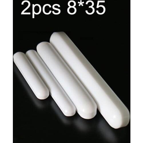 C8x35mm 2pcs PTFE Magnetic Stirrer Mixer Stir Bars PTFE Stirring Bars White Spin Bars Without Pivot Ring